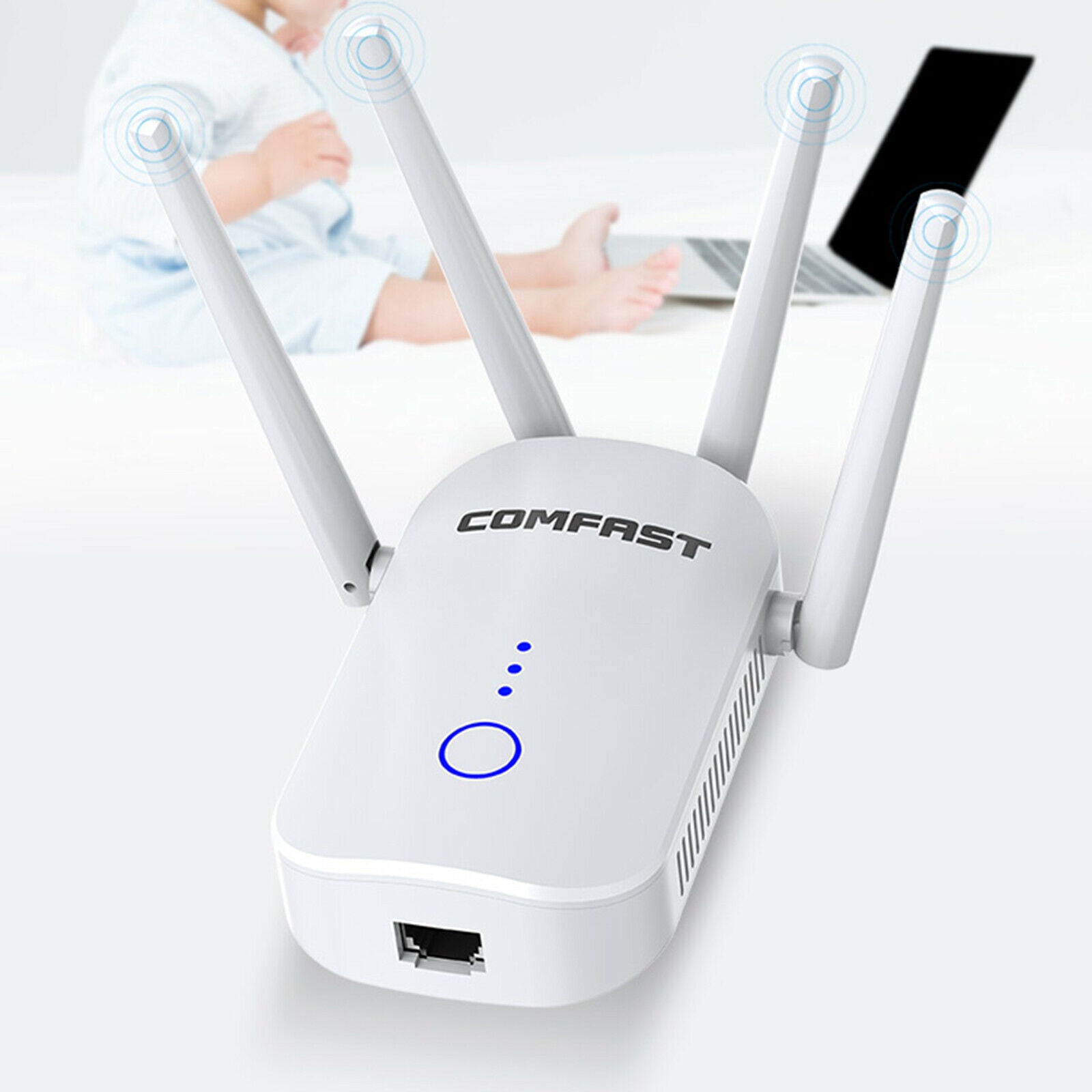 1200Mbps Wifi Extender Amplifer Signal Booster w/Ethernet Port AU Plug