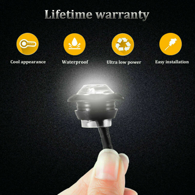 20pcs LED Rock Lights For JEEP Truck Off-Road Trail Fender Underbody White Light