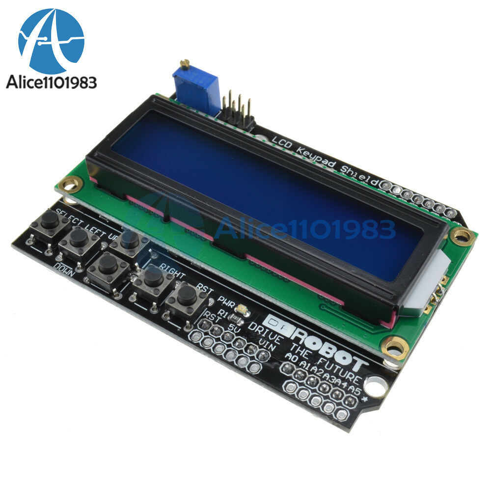 1602 LCD Board Keypad Shield Blue Backlight For Arduino LCD Duemilanove Robot