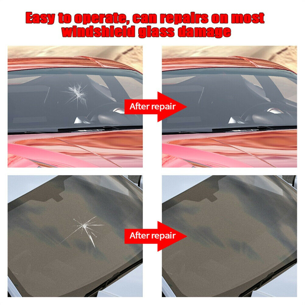 Windshield Repair Kit Quick Fix Car Cracked Glass Windscreen Repair Orange Pack
