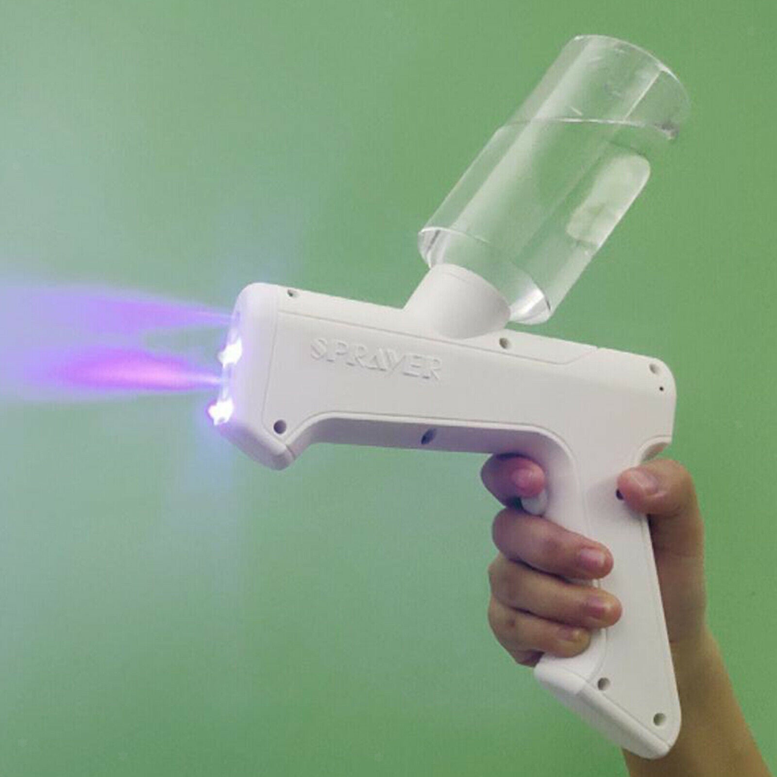 1pc Handheld Fogger Blue Light Plastic 250ml Atomizing Sprayer Rechargeable