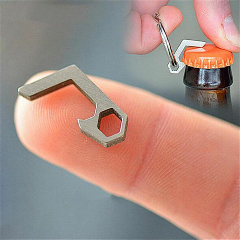 Bottle Mini Tool EDC Opener Screwdriver Multifunction Outdoor Keychain Keyring