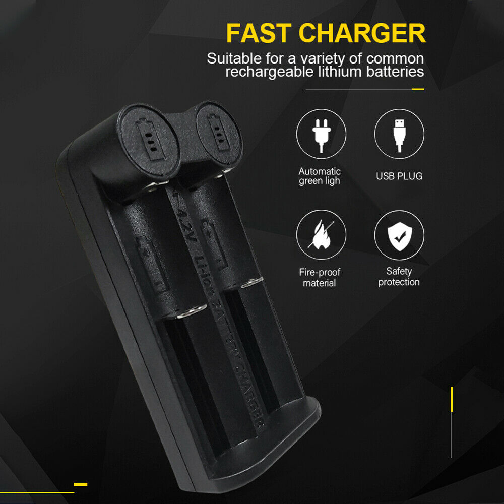 Li-ion Lithium Smart Battery Charger 2 Slot USB 2.0 for 26650 18350 32650 21700