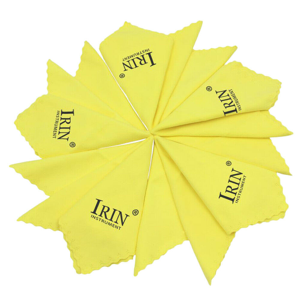 5Pcs Cleaning Polish Wipe Cloth for Musical Instrument Guitar Violin Yellow