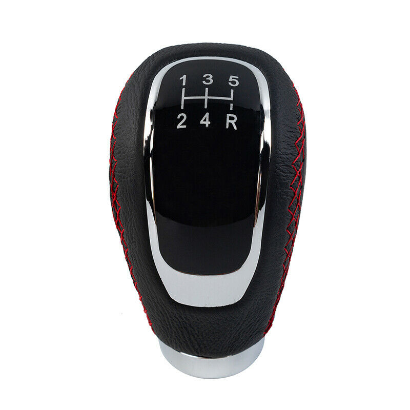 5 Speed Manual Car Auto Gear Stick Shift Knob Shifter Black PU Leather+Aluminium
