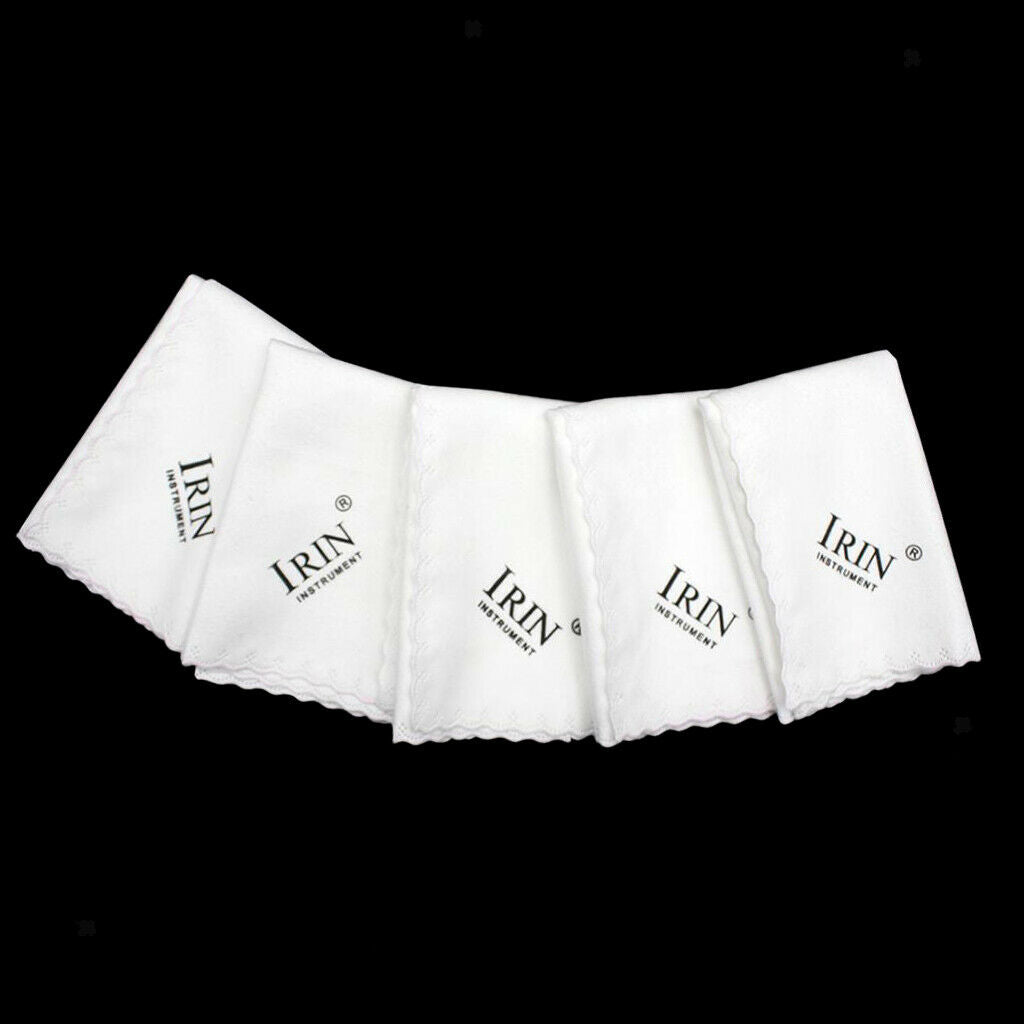 5 Pcs Professional Guitar / Piano Cleaner Cleaning Small Cloth Towel  White