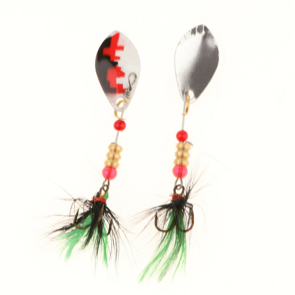 5 Pieces Fishing Lures Spoon Metal Jig Baits Spinner Baits A
