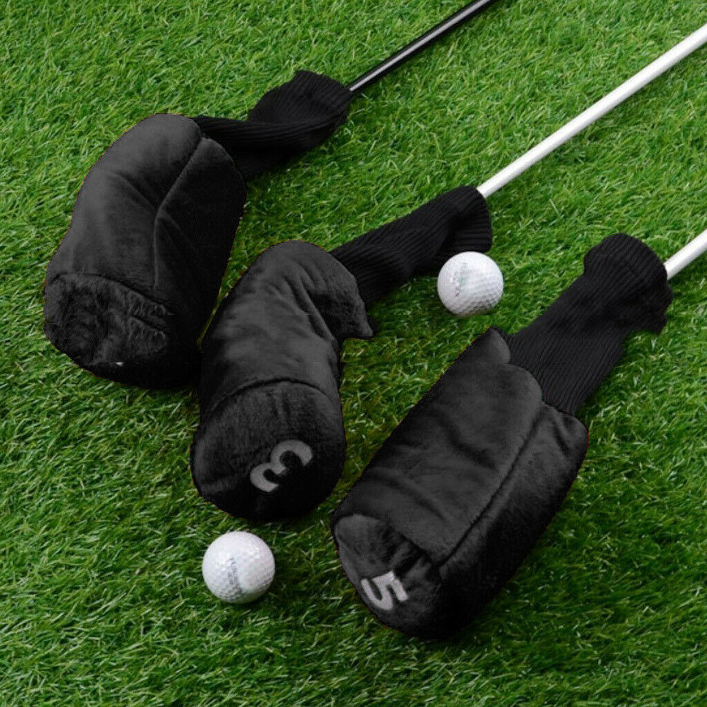 3 Packs Durable Long Neck Golf Club Head Cover Driver Headcover Guards