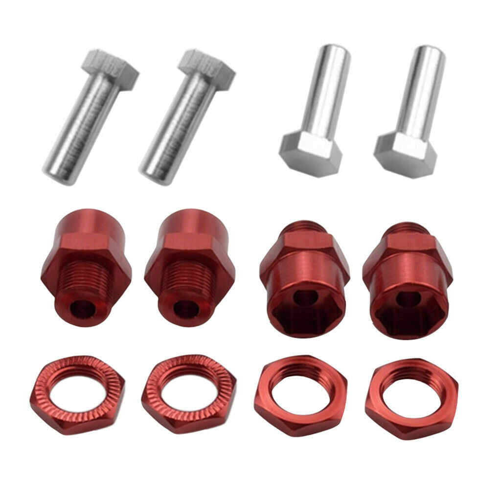 4 Set 12 to 17mm Metal Wheel Hex Hub Adapter for 1/10 Scale RC Car Accs