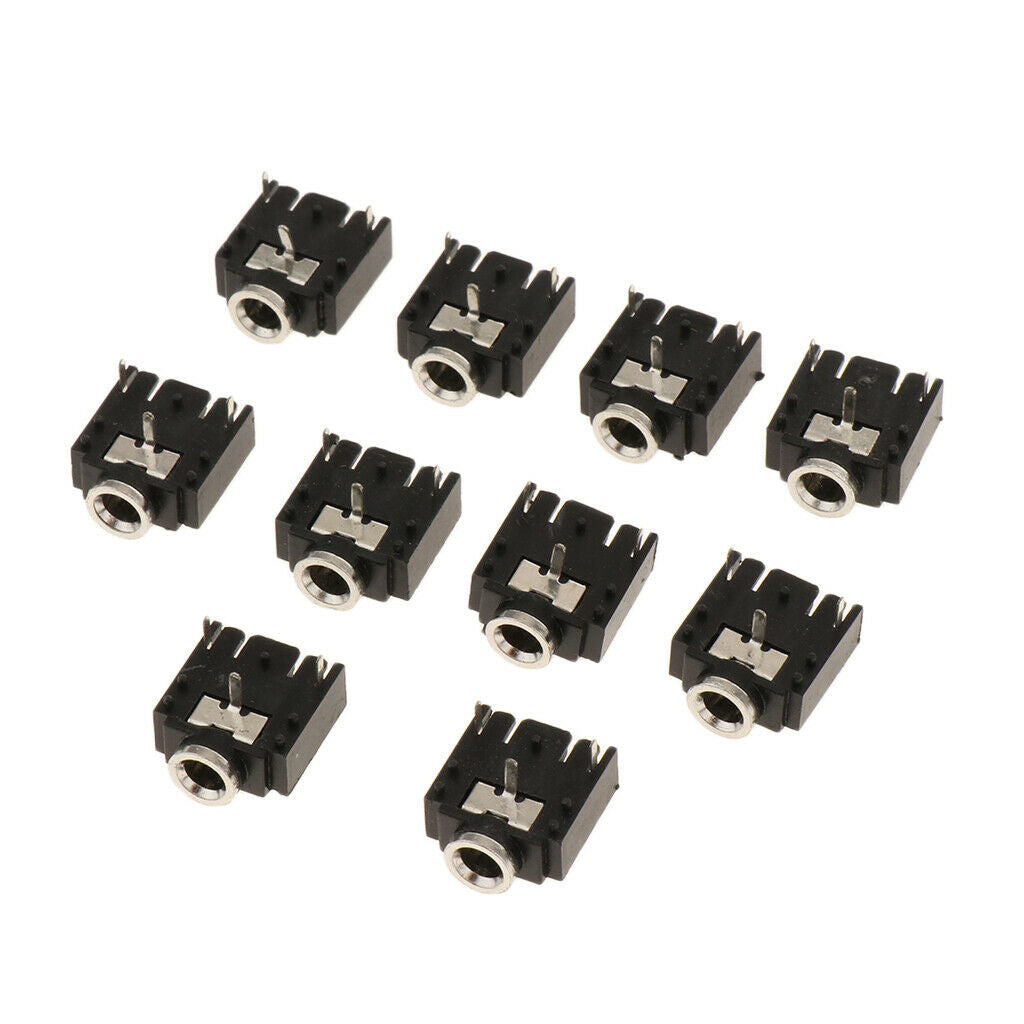 10x 3-Pin Stereo Socket Audio Connector 3.5mm Female Interface Dual Channels