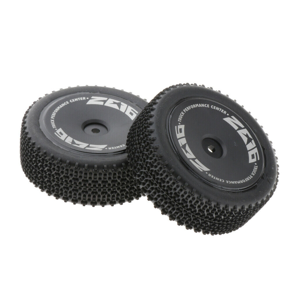 1 Pair RC Car Tire, RC Front Tyre Offroad Wheels Compatible for Wltoys 144001