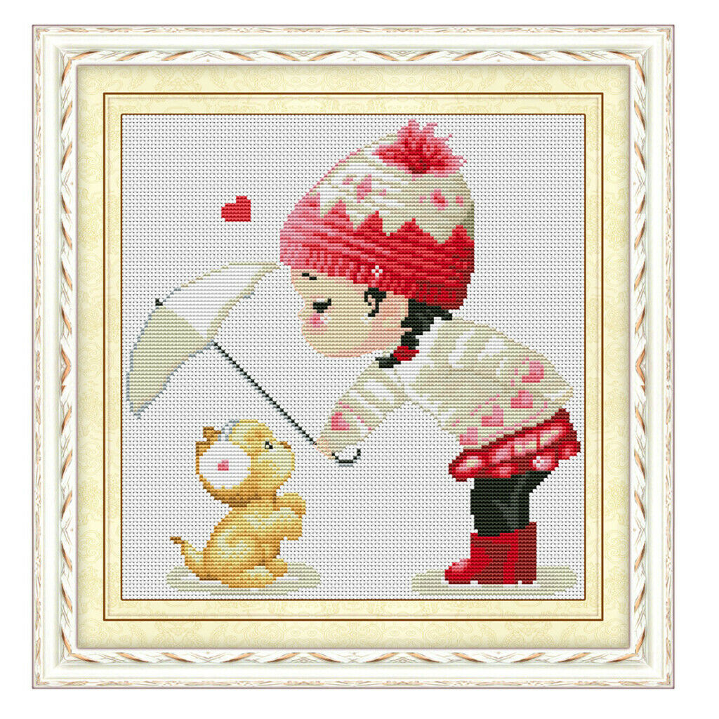 Counted Cross Stitch Kits for Beginners Little Girl- Embroidery Set Needlework