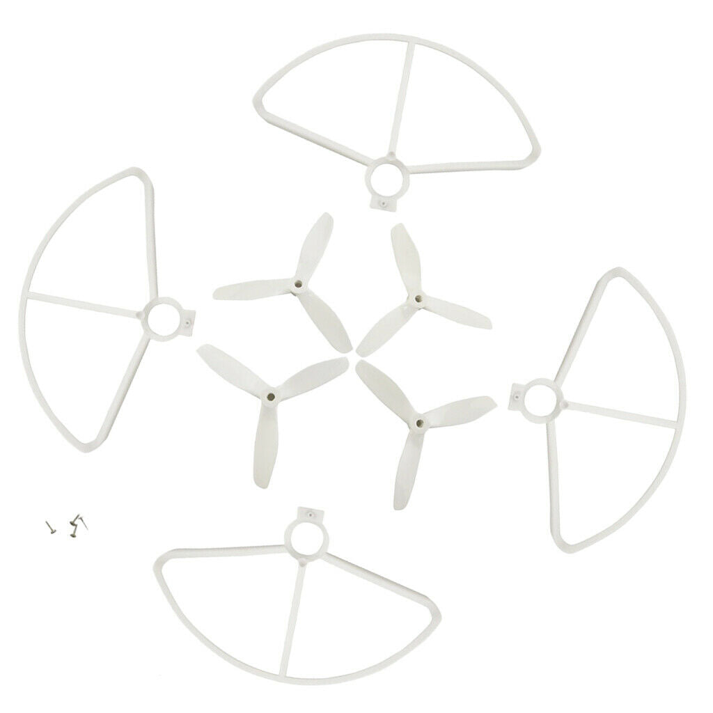 Set of Propellers + Protective Cover for MJX B5W F20 Bugs 5W Aircrafts White