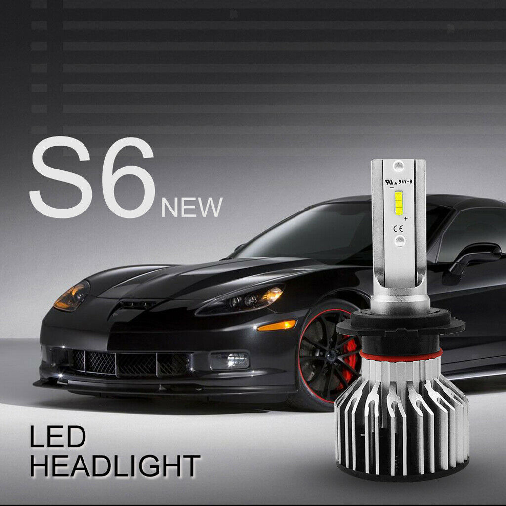 2Pcs H7 Aluminum Car MINI LED Headlight Bulbs Kit 30W 3800LM IP68 9V-36V