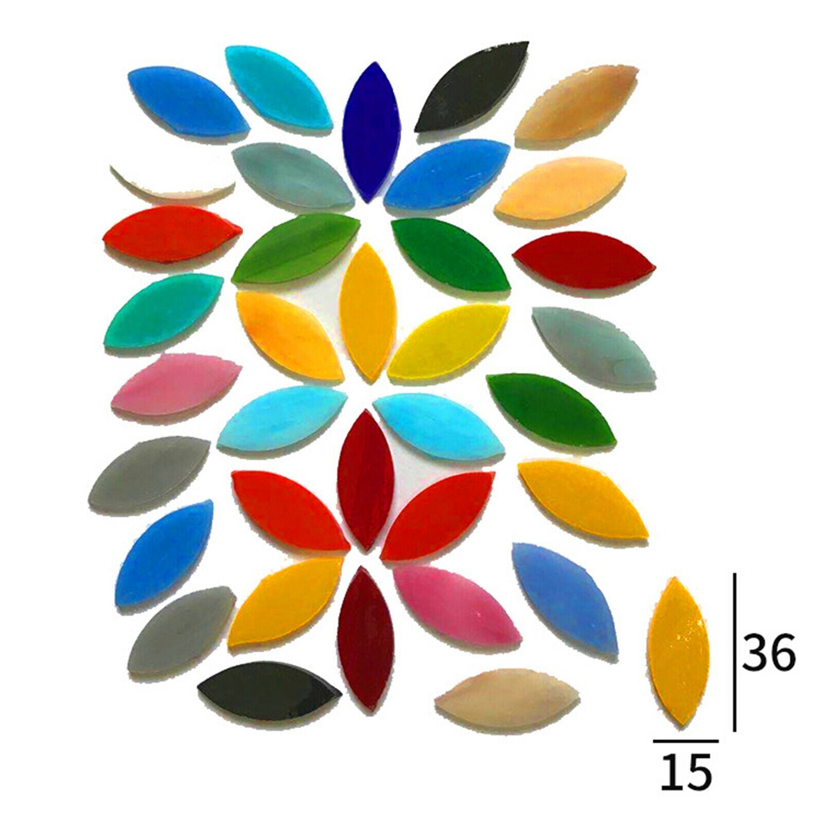 300x Mixed Colors Mosaic Tiles Stained Glass Garden Seat Table Decoration