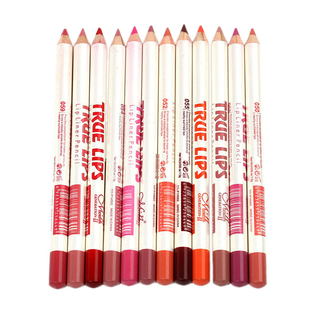 12 Colors Professional Lipliner Waterproof Eye Liner Pencil Makeup Set Tool