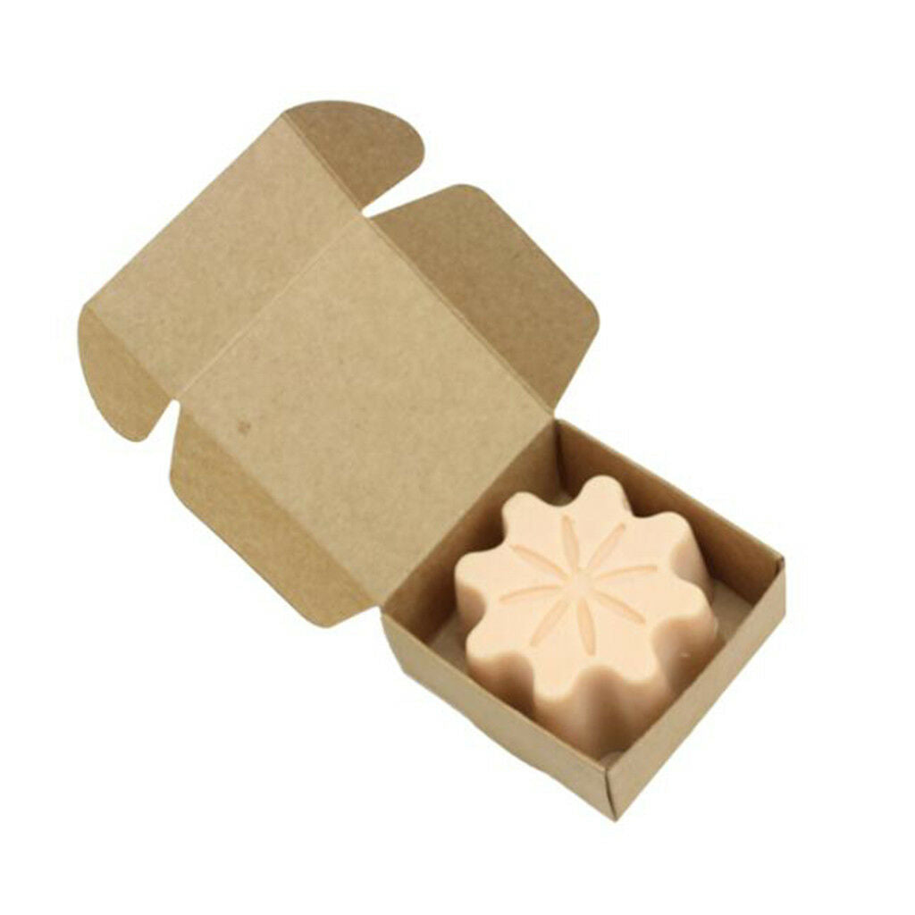 10x Folding Kraft Paper Box Handmade Candle Soap Wedding Gift Packaging Box