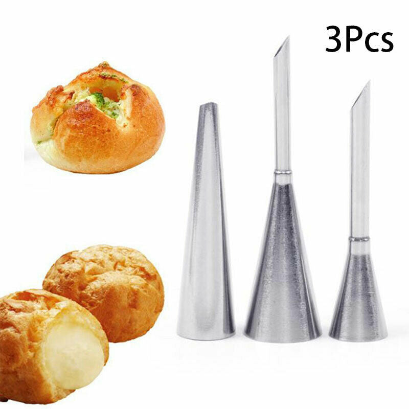 3pcs/set Piping Bag Nozzles Set Stainless Steel Cupcake Cake Decorating T.l8