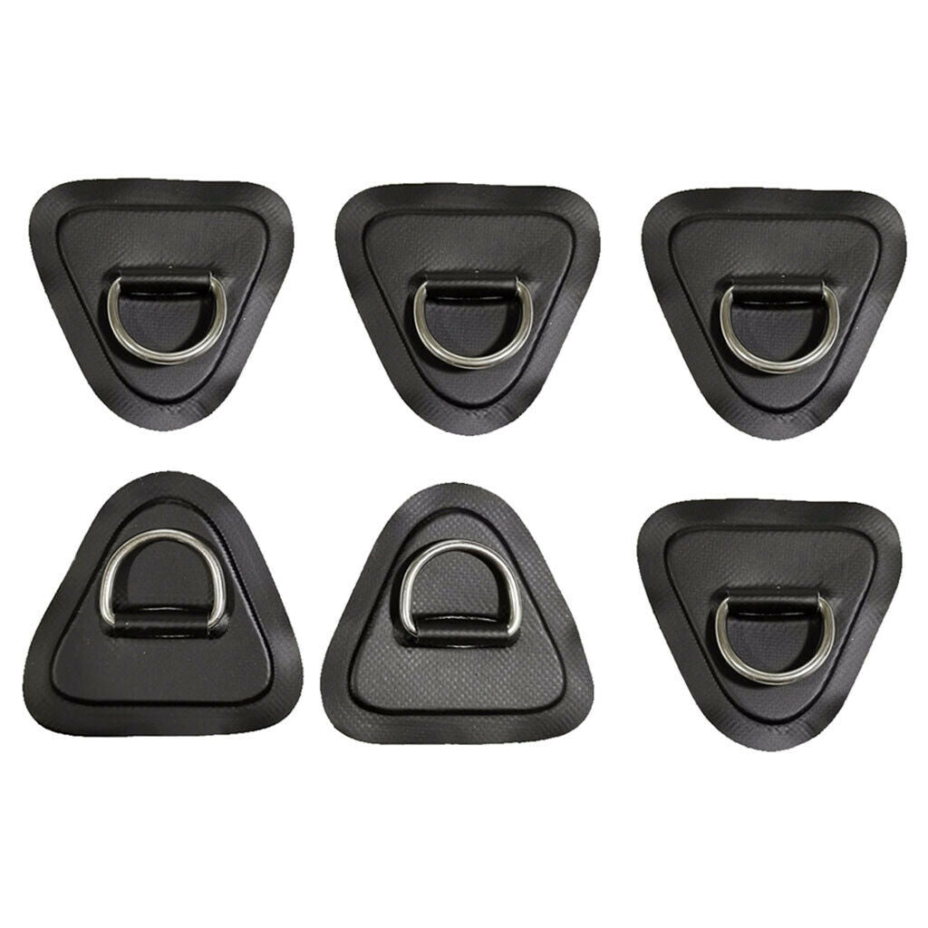 6-Pieces StainlessSteel Kayak D-Rings Buckle Circular D-Ring PVC Patch for