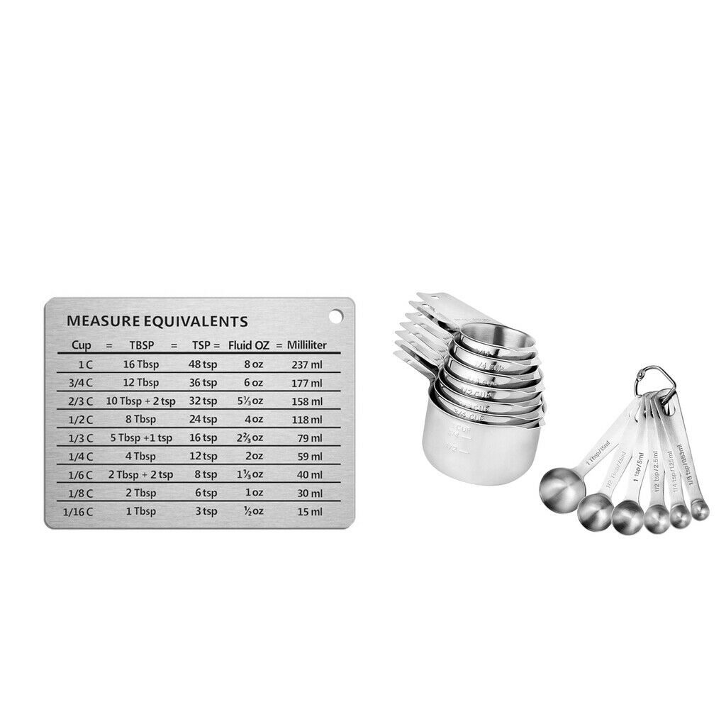 1 Set of Stainless Steel Measuring Cups And Measuring Spoons Set of Cooking And