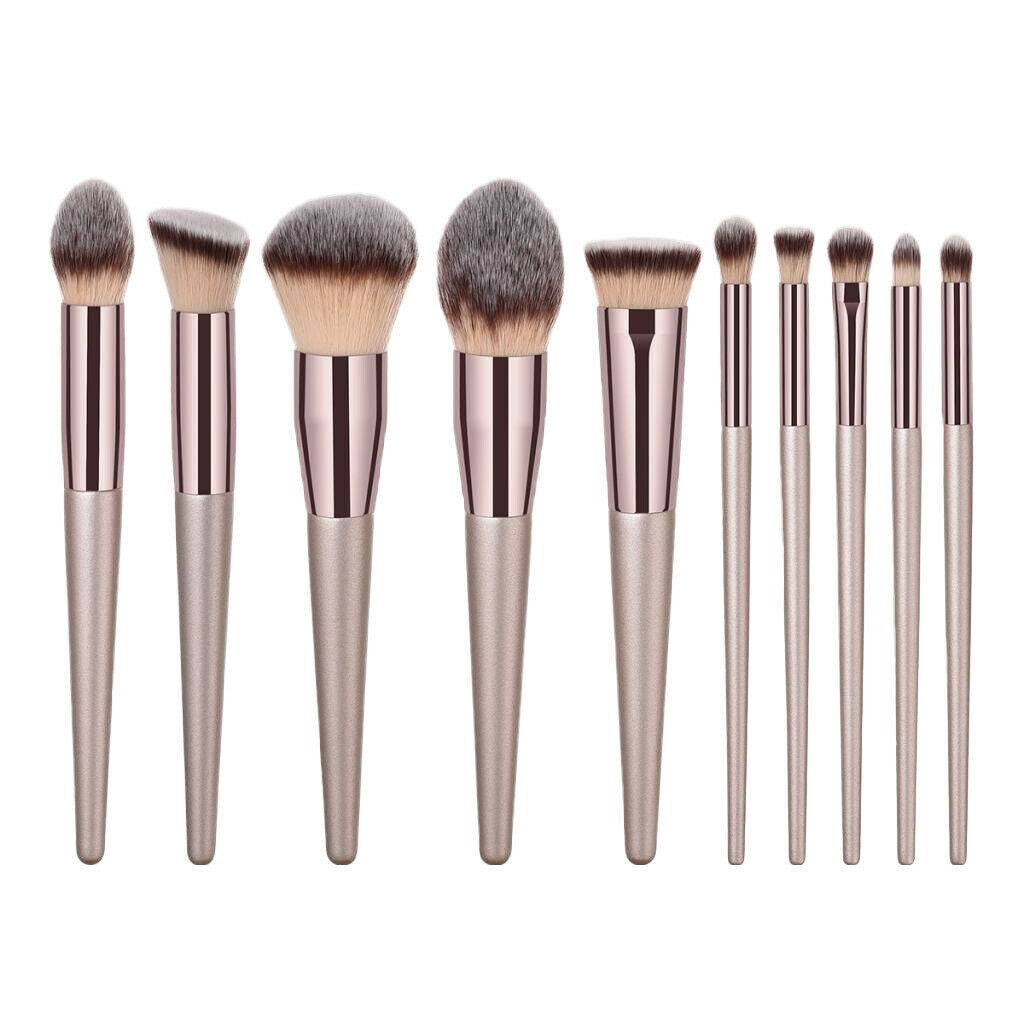 10 PCS Professional Makeup Brushes Set Eyeshadow Foundation Powder Beauty