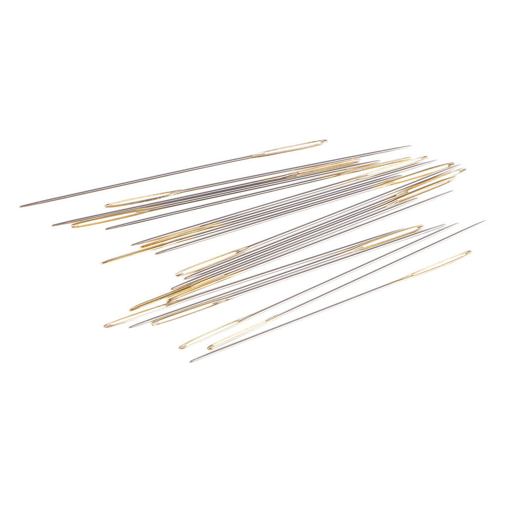 20pcs Large Eye Embroidery Cross Stitch Hand Needles Size 28 in Clear Box