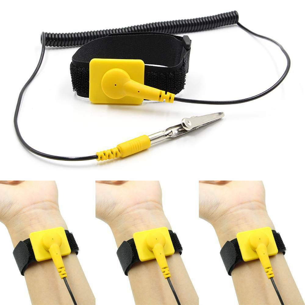 Anti-Static PVC ESD Discharge Wristband Anti Static Control Wrist Strap Safety!