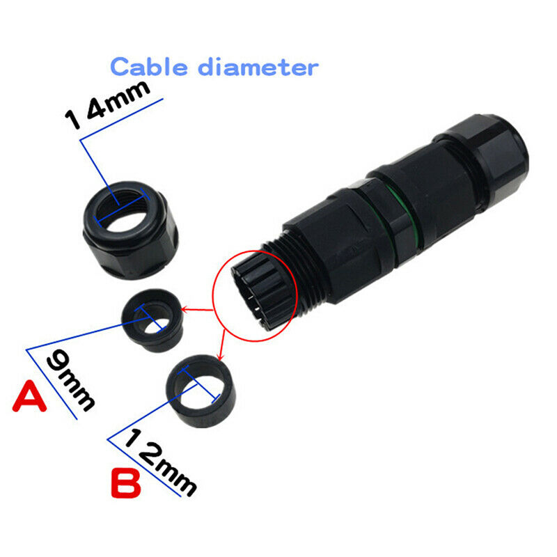 3 Core Joint IP68 Waterproof Electrical Cable Wire Straight Connector Outdoo SJ