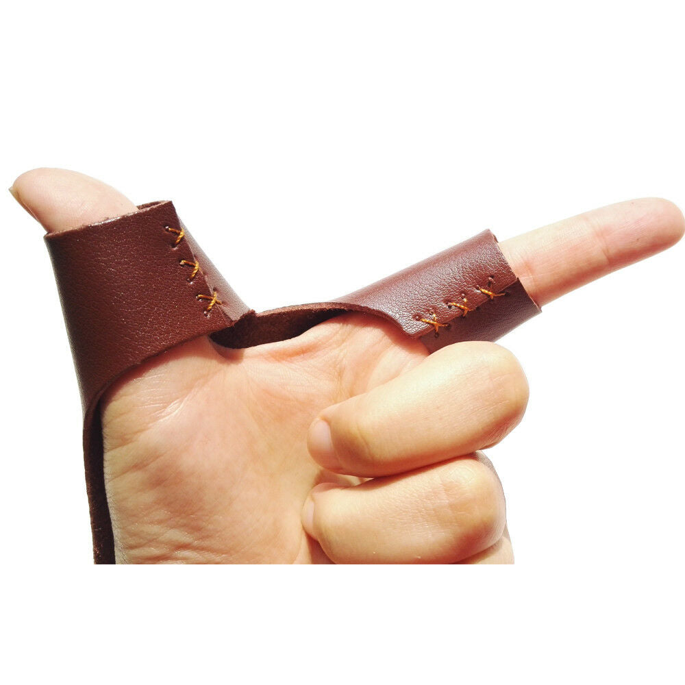 Archery Glove 2 Finger Guard Left Hand Protector Gear Bow Soft Leather Handmade