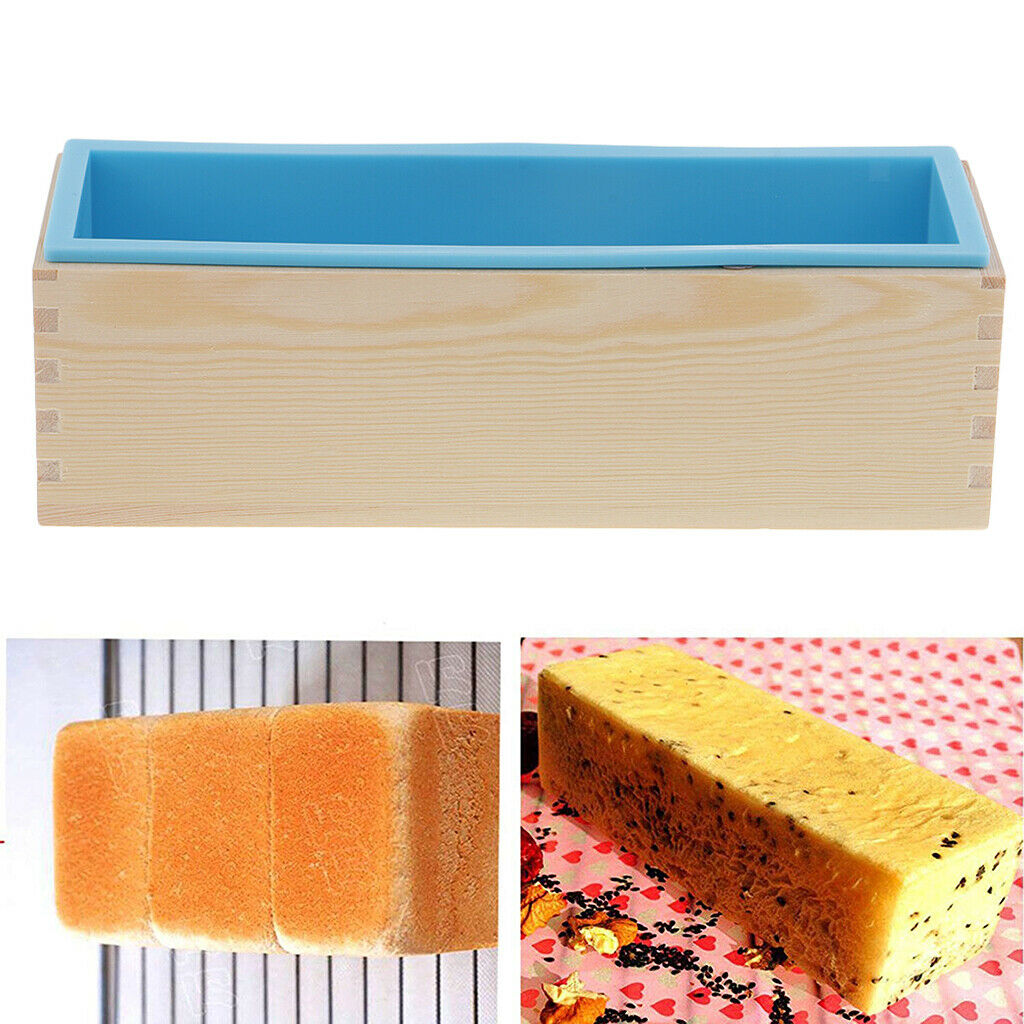 Multi-Functional Soap Silicone Loaf Mould Wood Box Bread Soap Making 1.2KG