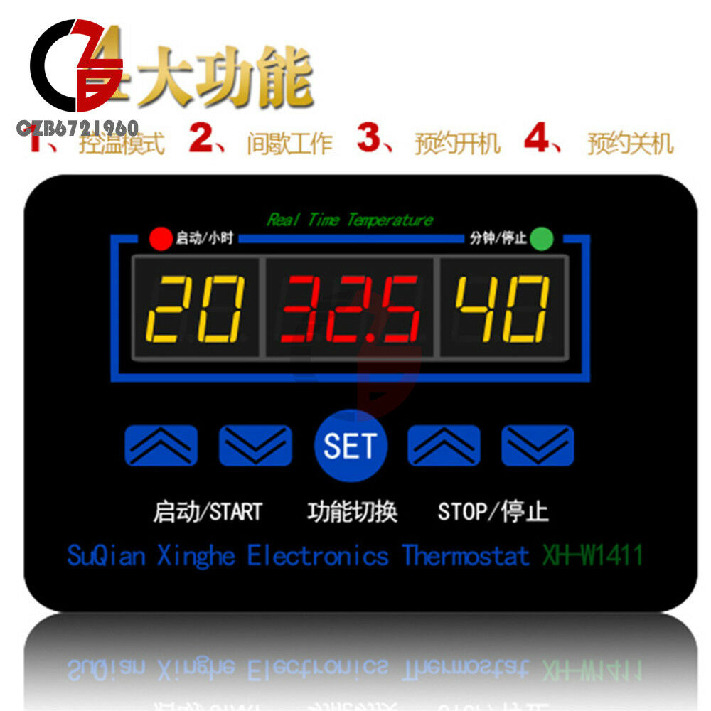 XH-W1411 AC 220V LED Display Temperature Controller Thermostat Control Switch