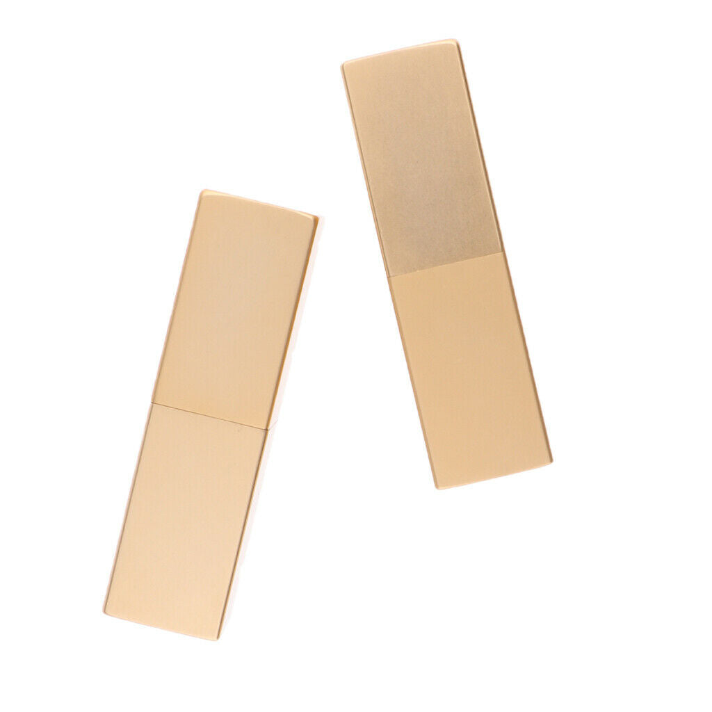 2pcs Empty Lipstick Tube Lip Balm Makeup Containers - Blue+Golden, Golden Flat: