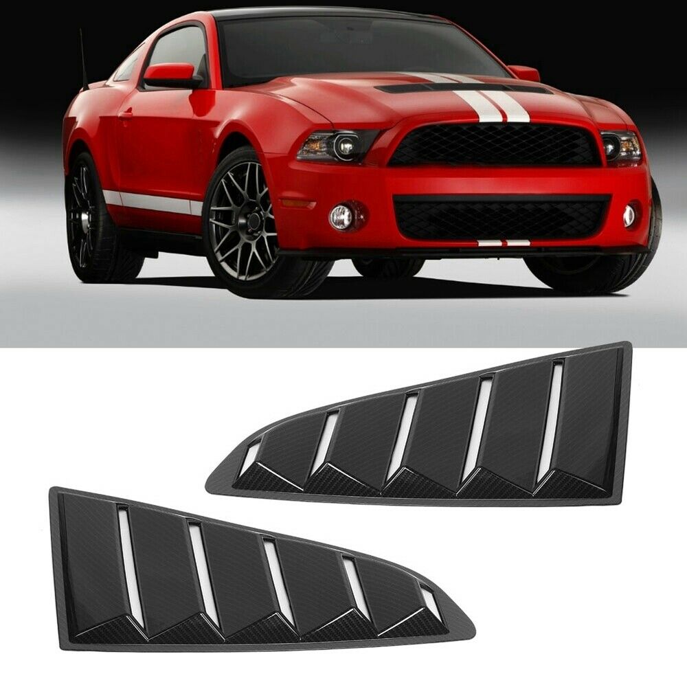 Car Rear Side Window Blinds Quarter Louver Cover For Ford Mustang 15-17 ABS new