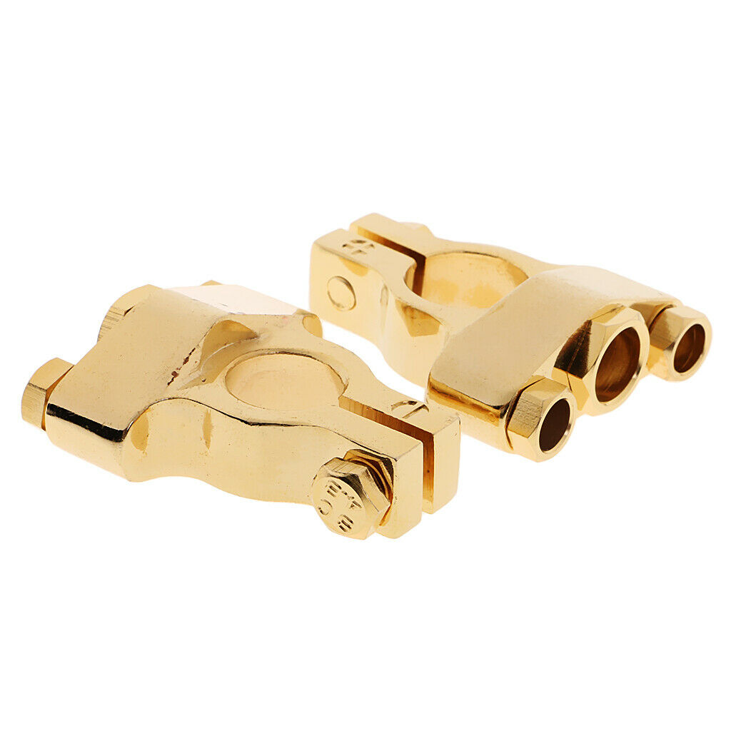 2Pieces Universal 3-Way Car Audio Positive & Negative Battery Terminal Clamp