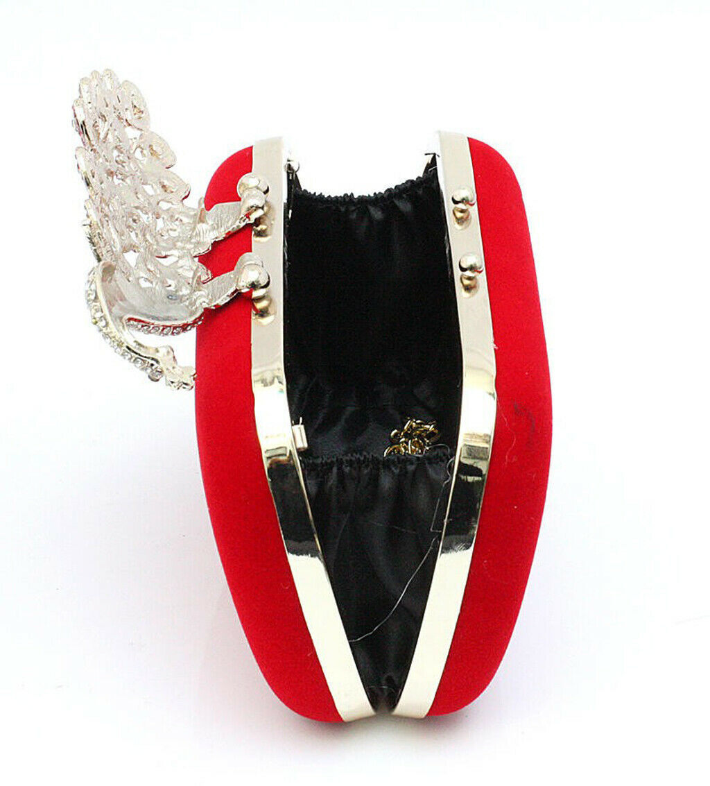 Womens Fashion Peacock Evening Bag Party Cluth Purse Handbags Shoulder Red