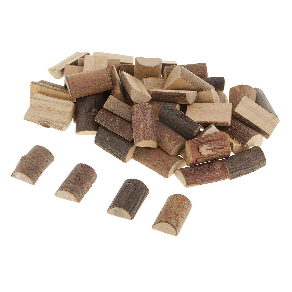 50 Pieces Natural Wooden Half Cut Slices Tree Blocks for DIY Wedding Decor