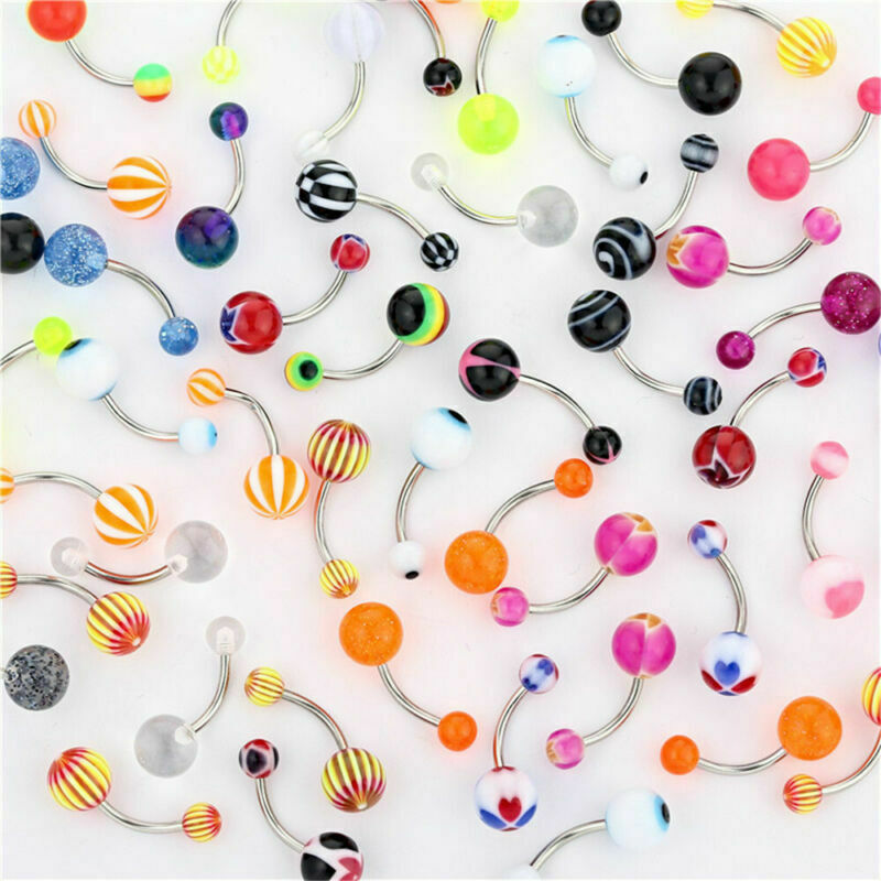 30x MULTI-PACK OF MIXED STYLE BELLY BARS/NAVEL RINGS PIERCINGS Jewelery Fashion