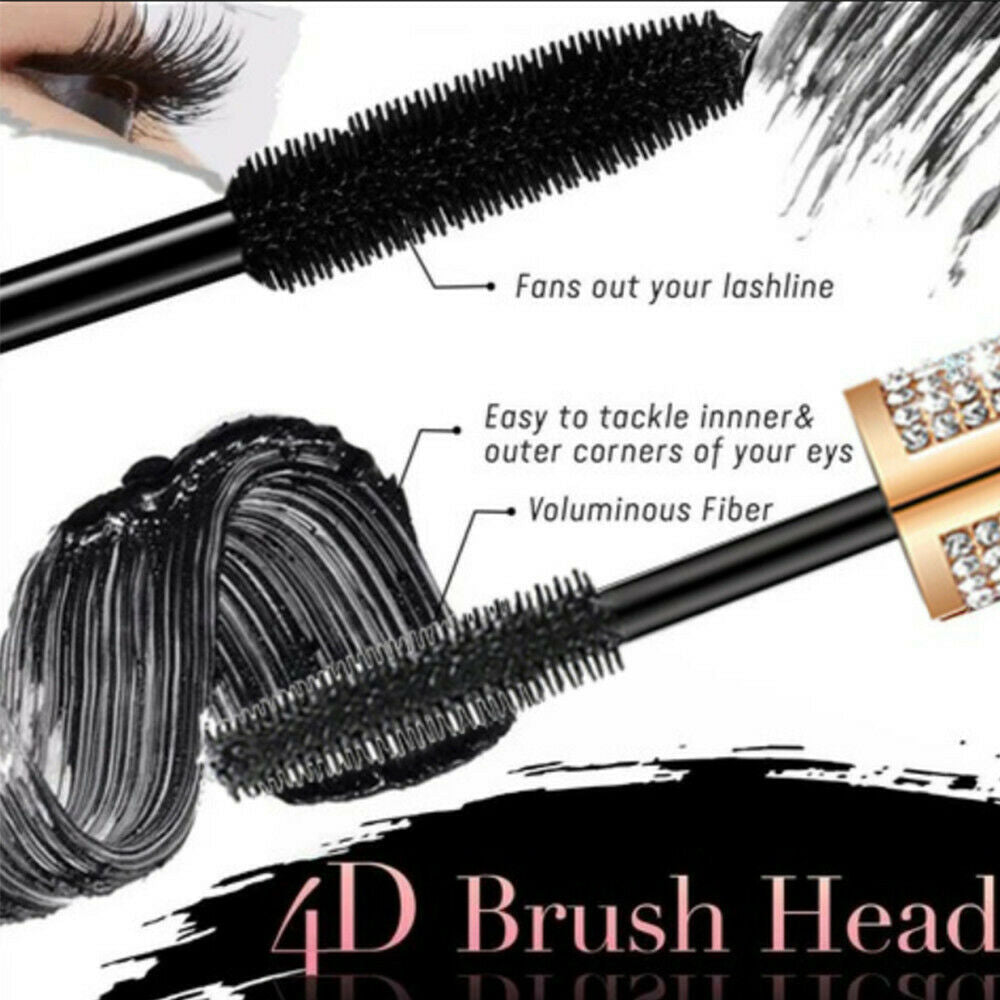 4D Flash Waterproof Diamond Silk Fiber Thick Lengthening Mascara Long Lasting