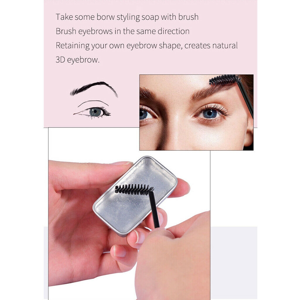 Makeup Eyebrow Soap Wax 4D Brow Styling Shaping Gel with Brows Shaper Brush