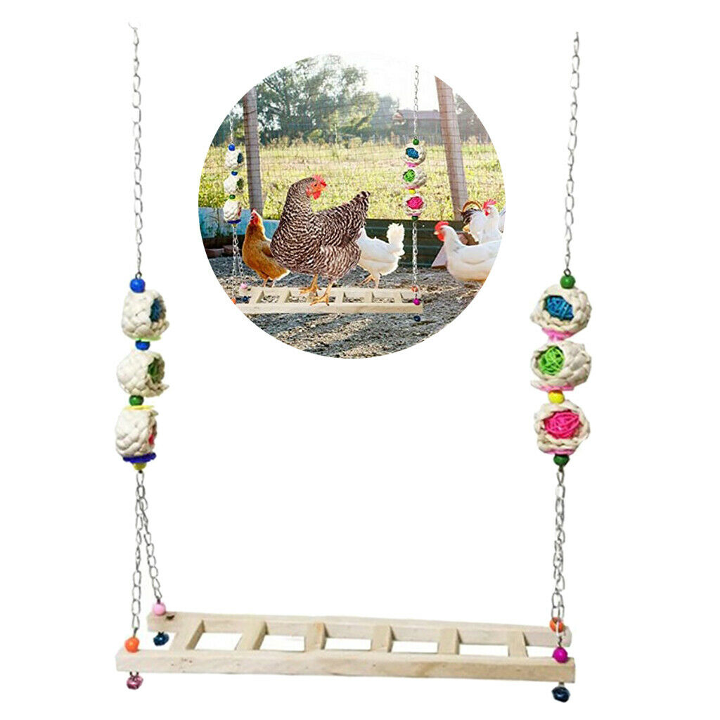 Chicken Ladder Wooden Perch Chicken Hens Large Birds Canary Ladder-B