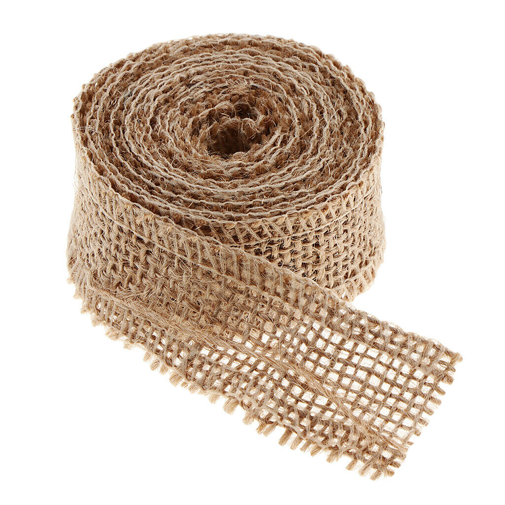 2 Meters Jute Burlap Hessian Ribbon Trim Tape Rustic for Wedding Craft 25mm