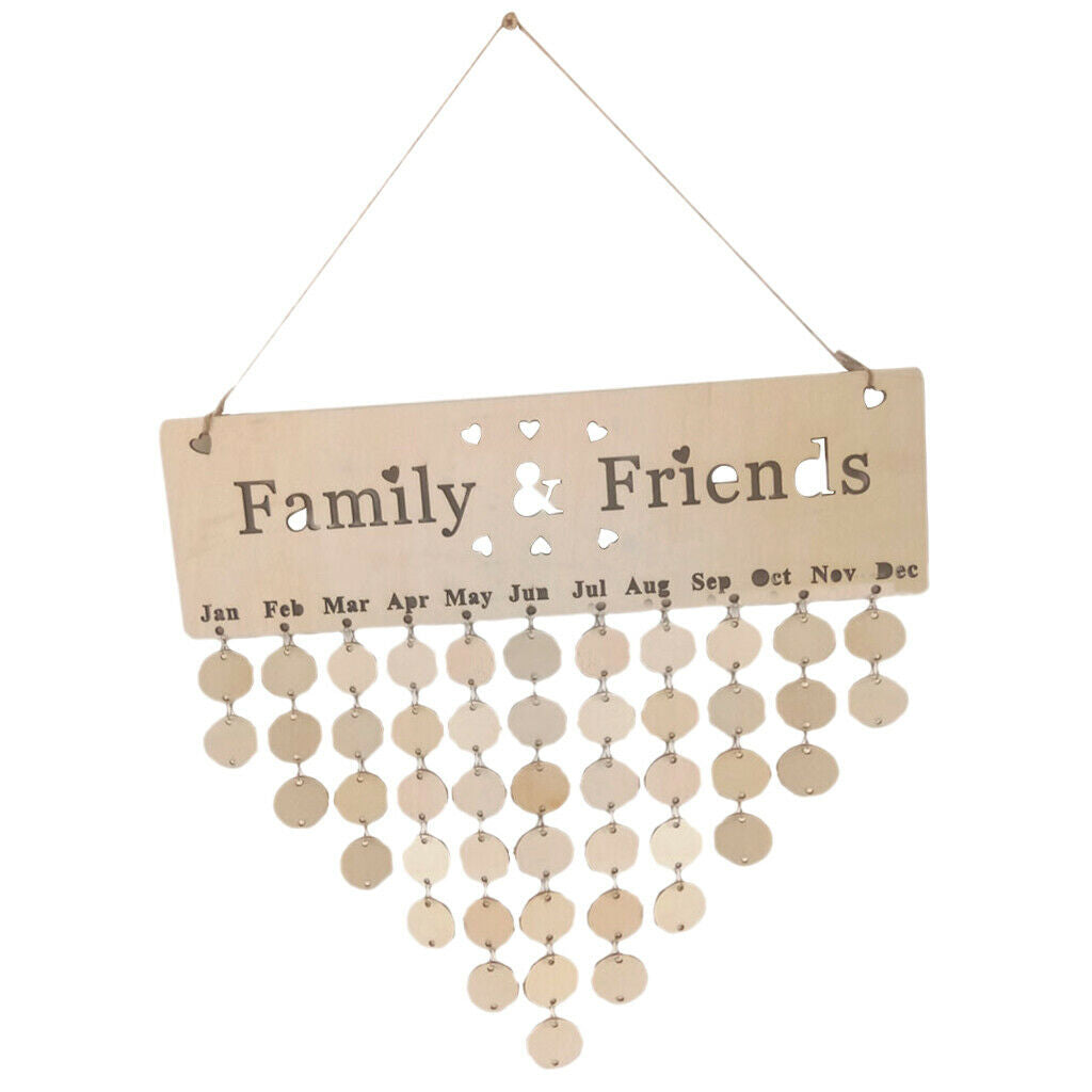 Family Birthday Board DIY Birthday Reminder Calendar with 50pcs Round Discs