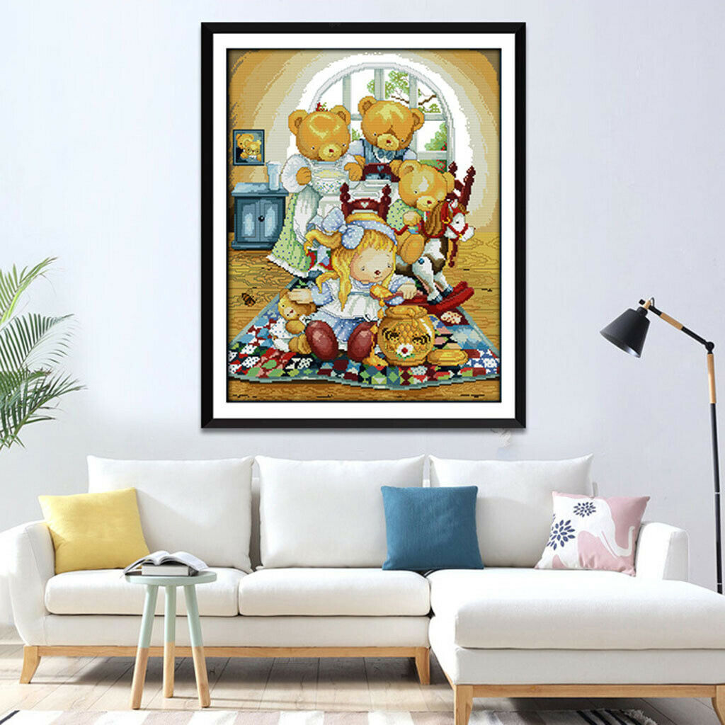 Handmade Family Bears Cross Stitch Embroidery Kit
