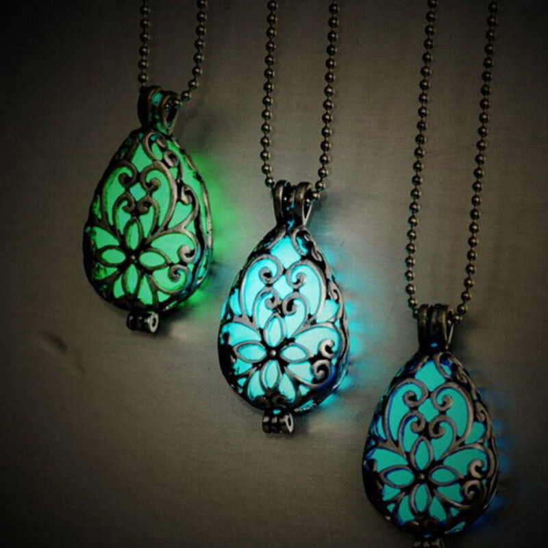 Lovely Wishing Tear Drop Fairy Glow in the Dark Steampunk Pendan.l8