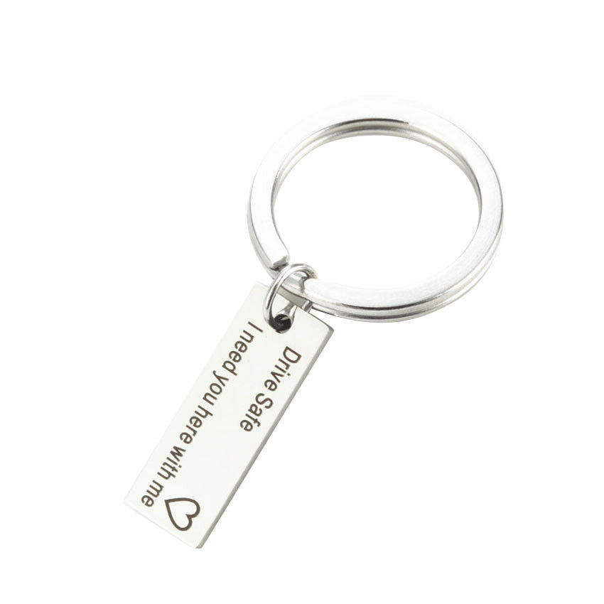 Stainless Steel Keychains Charms Drive safely and take care of yourself Keyring