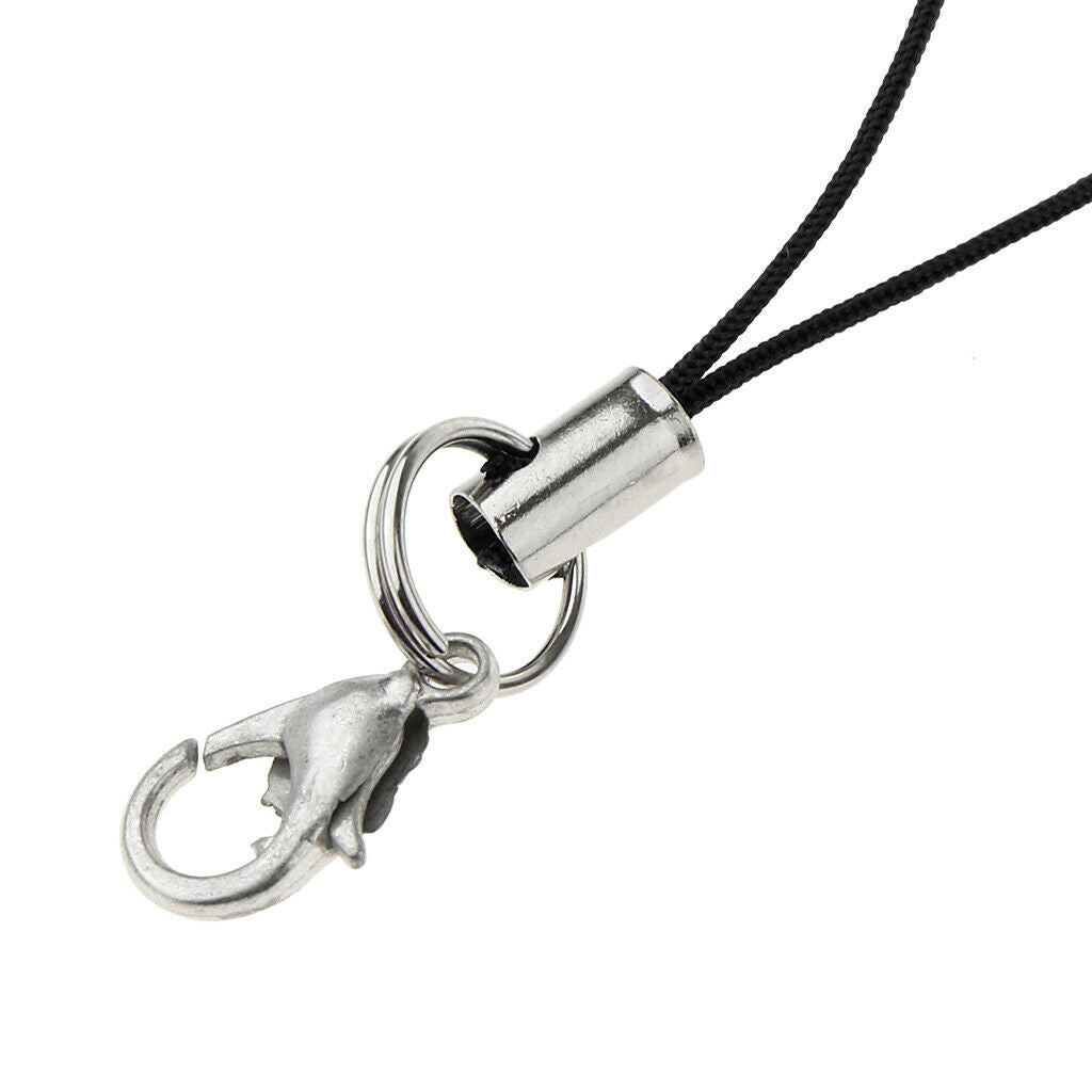 Set Of 40 Braided Polyester Cords With Clasp Hook DIY Carabiner Charm Black +
