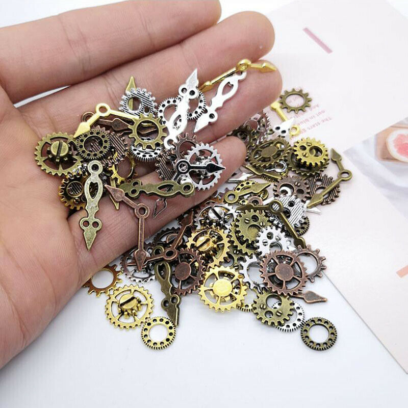100Pcs/Lot Punk Mixed Gear Cog Pointer Charms Pendants DIY Jewelry FindingsJ Tt