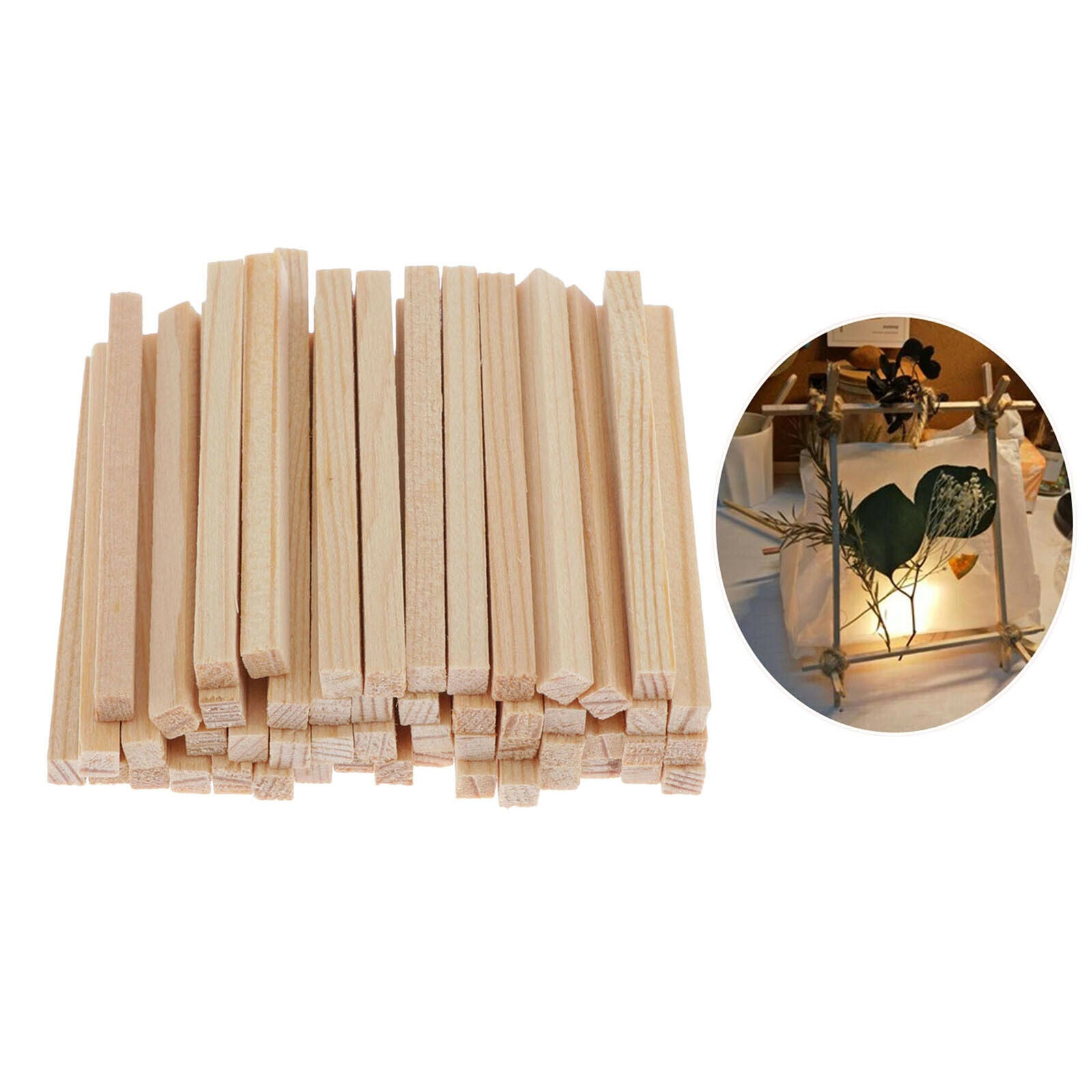 Set of 100 Unfinished Wooden Sticks Poles DIY Art Craft Making Cake Pins