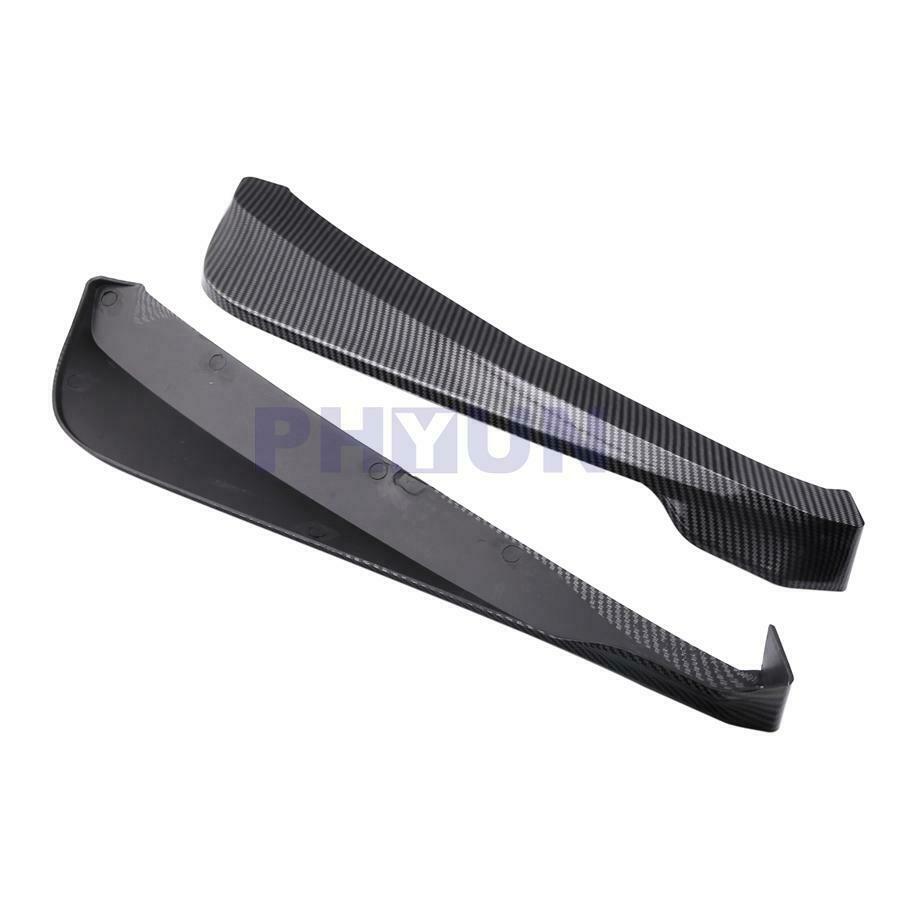 Pair Car Rear Bumper Shovels Splitter Diffuser Valence Spoiler Carbon Fiber Look