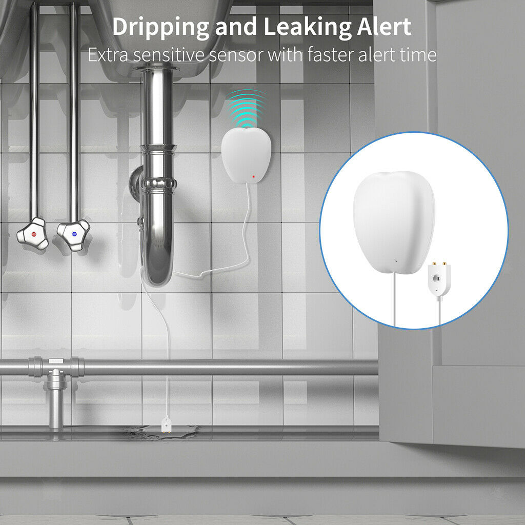 Smart Water Leak Alarm Overflow Sensor Detection System Kitchen Security